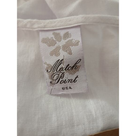 Match Point USA Linen tunic top dress half sleeve Medium White never worn - Picture 3 of 13